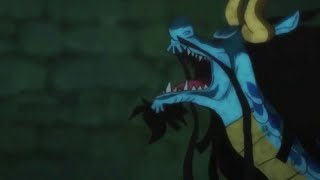 Kaido transforms into a Dragon and presents himseñf in KURI