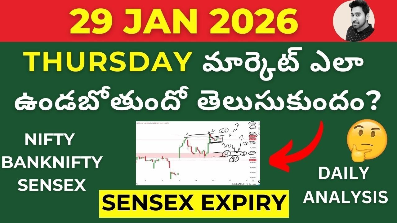 NIFTY & BANKNIFTY PREDICTION FOR TOMORROW IN TELUGU THURSDAY 29 JAN 26  