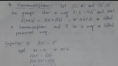 39. Homomorphism in group theory | homomorphism preserves identity and Inverse | AdnanAlig
