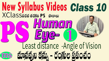 10th New Syllabus| PS  Lessons| Human Eye and Colourful World|Part-1|మానవుని కన్ను|SSC PUBLIC 2021|