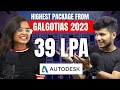 HIGHEST PACKAGE FROM GALGOTIAS 2023 || NIHARIKA SHARMA || AUTODESK