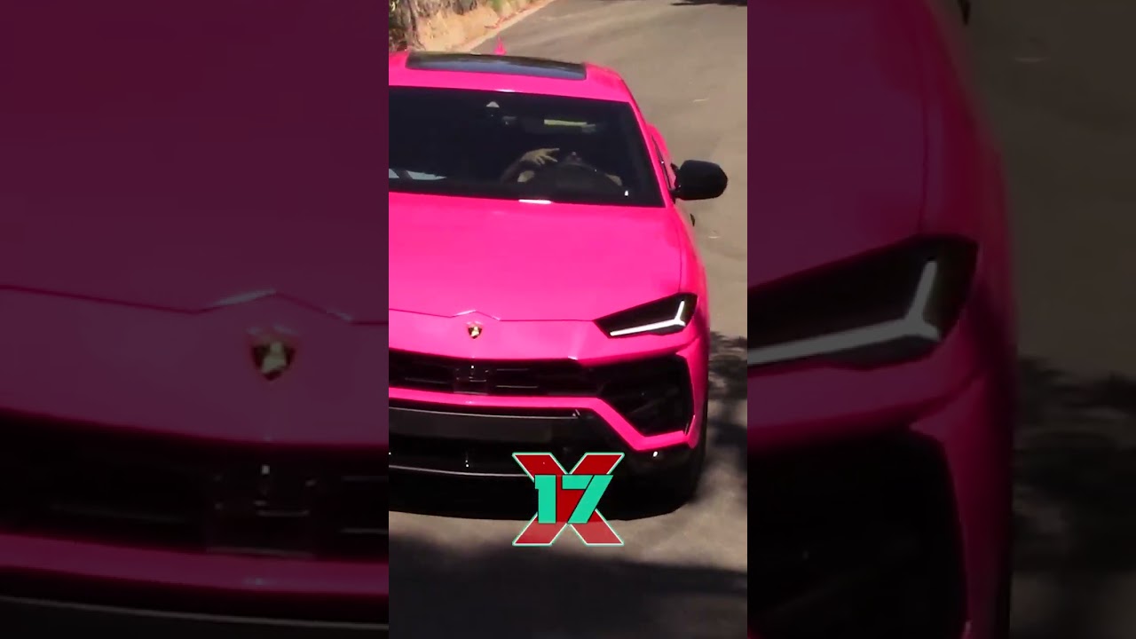 Justin Bieber Confidently Debuts Her New Pink Lambo