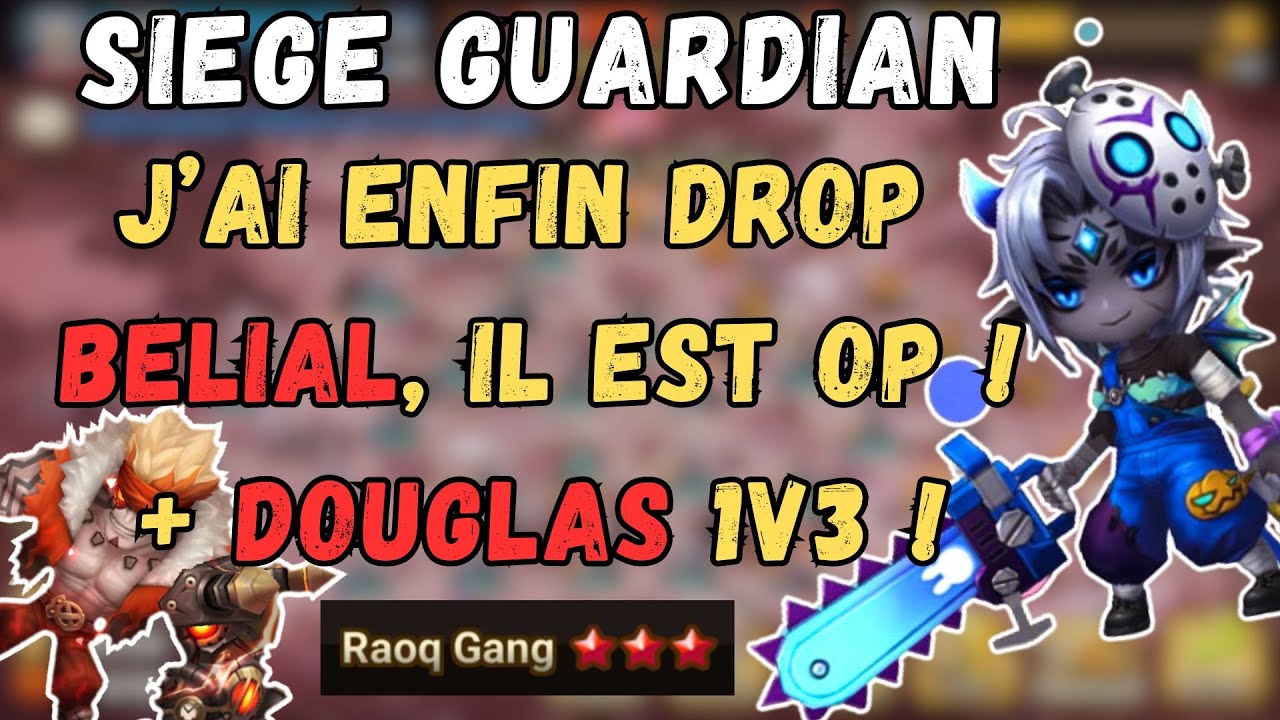 SIEGE GUARDIAN  Je joue BELIAL pour la premire fois un must have  SUMMONERS WAR