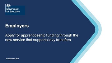 Employers: Apply for apprenticeship funding through the new service that supports levy transfers