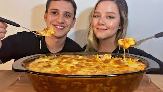 LASANHA GIGANTE COM MUITO QUEIJO + MEU IRMÃO MUKBANG BRASIL | CAMILE ASMR