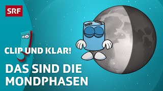 Clip und klar! - Vollmond bis Neumond: Warum gibt es Mondphasen? | Kindervideos | SRF Kids