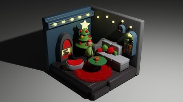 Blender 3D - How to Make 3D Isometric Christmas Room