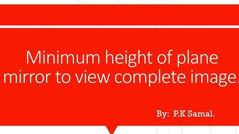 Minimum height of plane mirror to view complete image.