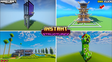 Build a Modern House, Farm & More in 1 Second | Instant Structure Addon for Minecraft PE 🤯