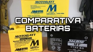 Tipos de BATERIAS para  moto  Ácidoplomo , gel o Litio