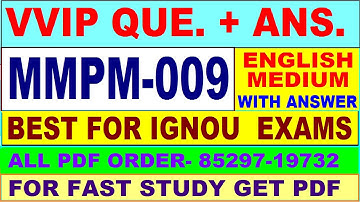 MMPM 009 important questions with answer in English | mmpm 009 Previous Year Question Paper