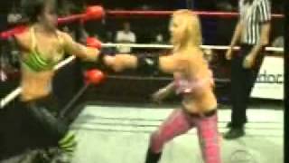Lizzy Valentine vs Christina Von Eerie NWA Hollywood Female wrestling match
