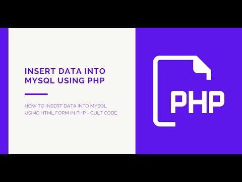 HOW TO INSERT DATA INTO MYSQL USING HTML FORM IN PHP - CULT CODE - YouTube