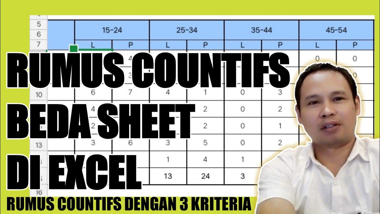 Rumus Countifs Beda Sheet Dengan Kriteria Youtube