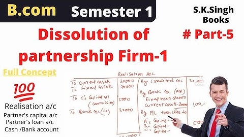 #5-Dissolution of partnership Firm-1#bcom semester 1#financial accounting#2022 question no 6