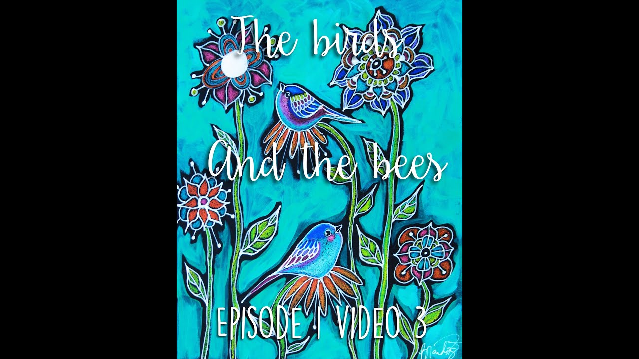 birds and the bees 3 mixed media art tutorial YouTube
