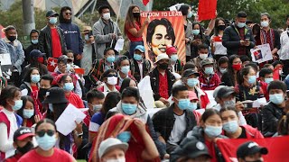 Tens of thousands march in pro-democracy rallies in Myanmar