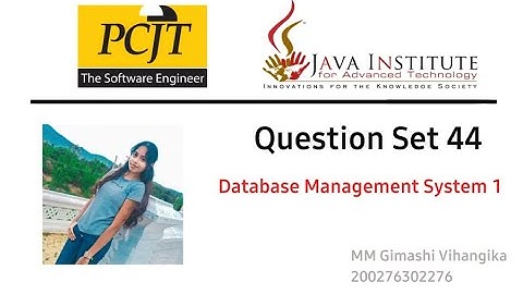 DBMS Question Set 44 | Database Management System | 1st Year | Java Institute