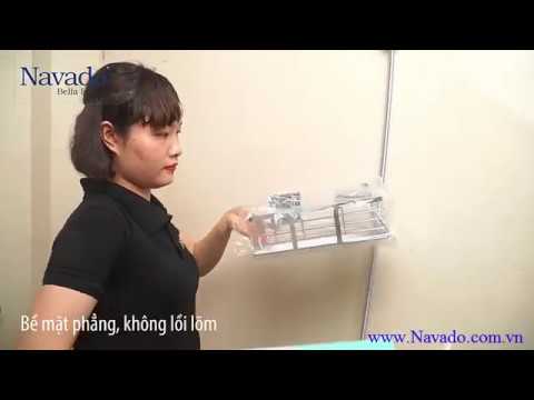 HƯỚNG DẪN LẮP ĐẶT PHỤ KIỆN PHÒNG TẮM INOX KHÔNG KHOAN TƯỜNG NAVADO-0961 430 111