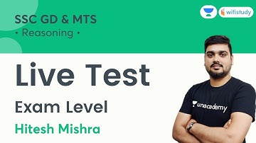 Live Test | Reasoning | SSC GD & MTS | wifistudy | Hitesh Sir