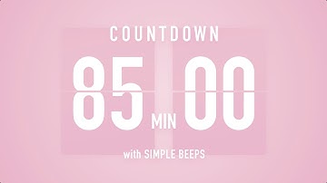 85 Minute Countdown Timer 🌸 Flip Clock with Simple Beeps 🔔