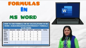 HOW TO USE FORMULA OR DO CALCULATIONS IN MS WORD | SUM/AVERAGE/MAX/MIN/PRODUCT FORMULA IN MS - WORD