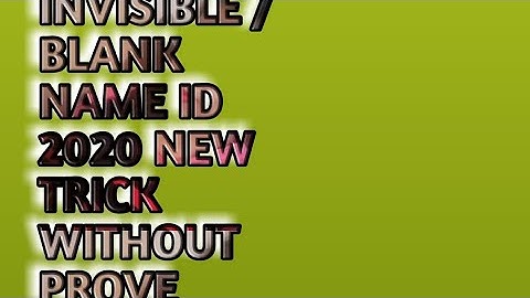 How To Make Invisible Name Facebook Account 2020 New Trick