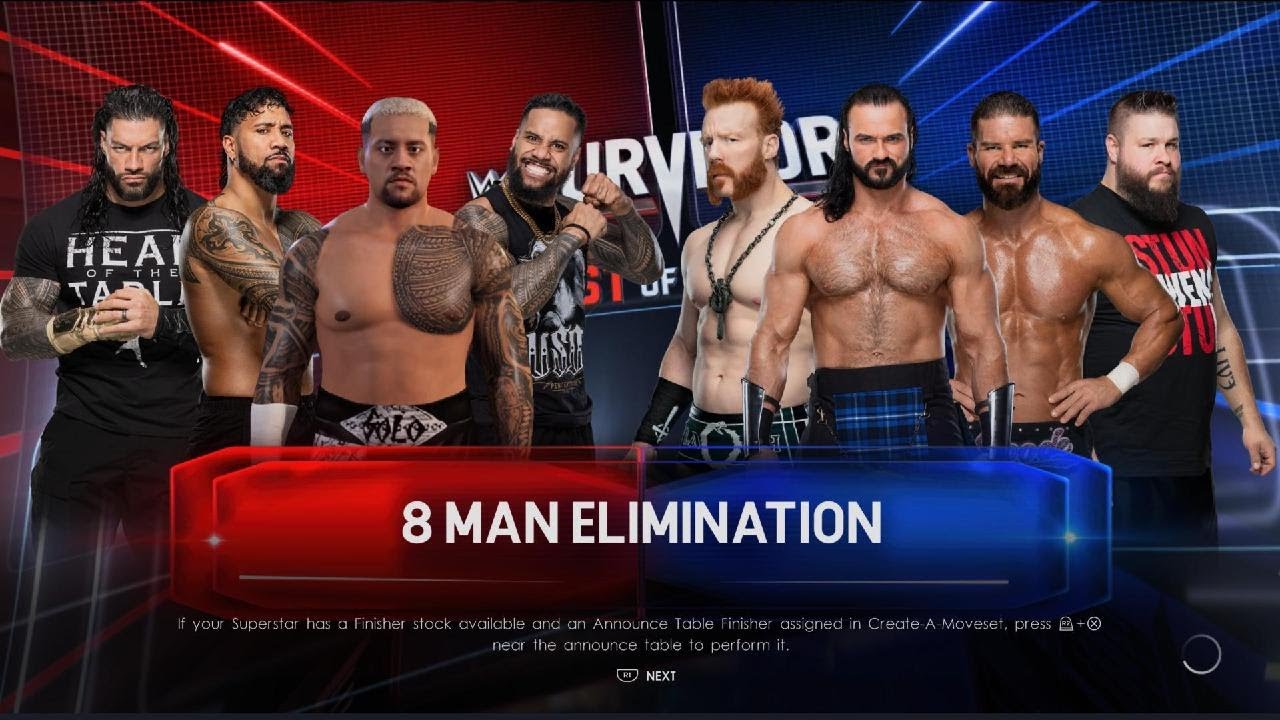 WWE 2K22 8 Man Tag Team Elimination PS5 Gameplay YouTube