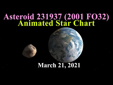 Animated Star Chart - Asteroid 231937 (2001 FO32) Requires BIG 4K screen