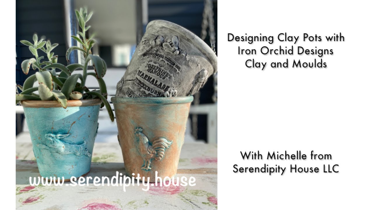 Clay and IOD Moulds On Clay Pots 