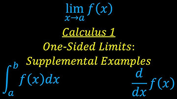 One-Sided Limits: Supplemental Examples