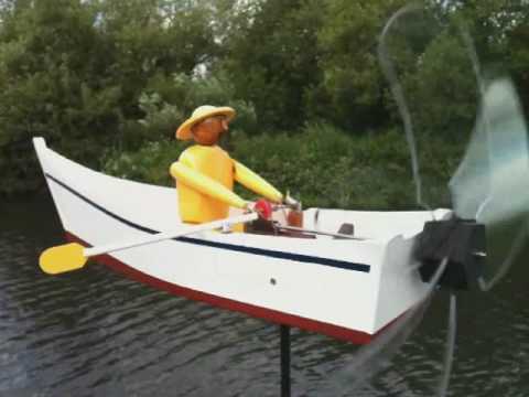 Fisherman Whirligig FunnyCat.TV