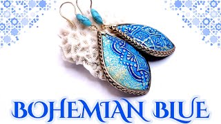 It's Amazing From Clay to Jewelry: Crafting Gorgeous Bohemian Blue Earrings. Polymer clay tutorial