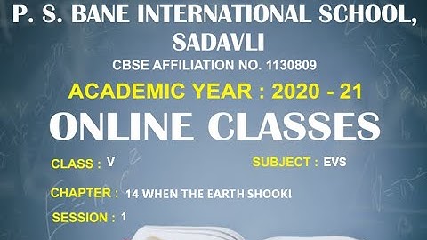 CLASS 5 EVS CHAPTER 14 WHEN THE EARTH SHOOK! SESSION 1