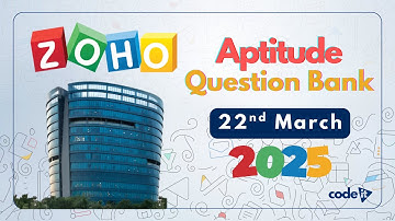 Zoho Aptitude Questions (March 2025) | Zoho Questions Bank | Must Watch before zoho rounds | Code it