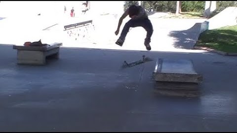 Fakie Switch Backside Noseslide Shove-It Switch B.S. Nose Fakie Heelflip Out Bench - Brandon Hanson.