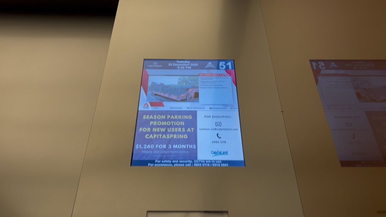 9m/s! Schindler 7000 High speed elevator in CapitaSpring, Singapore (Going UP)