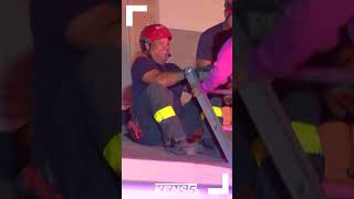 Two children trapped after car crashes into house #shorts