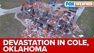 Drone Video Shows Homes Flattened, Cars Tossed From Deadly Tornado In Cole, Oklahoma