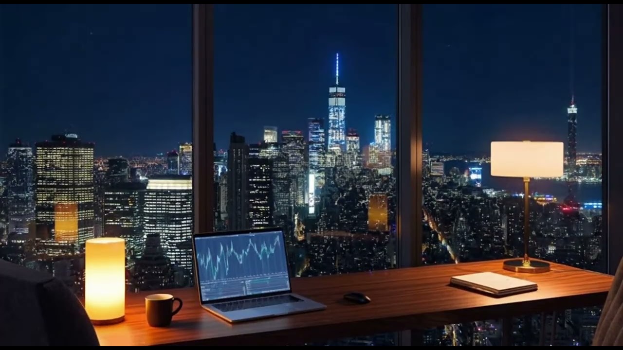 FOCUS! Get inspired to start the new year! Night view of Manhattan.