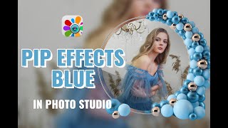 PiP Effects Blue in Photo Studio | Photo Frames | Mockups screenshot 3