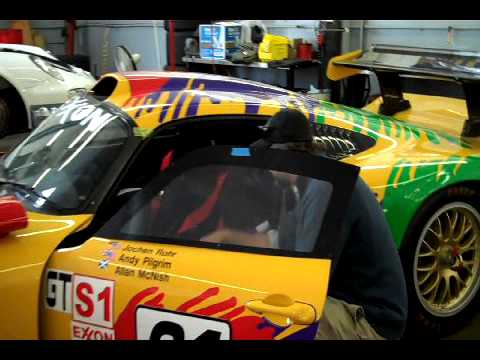 Tim Pappas checks out a historic GT1 Porsche