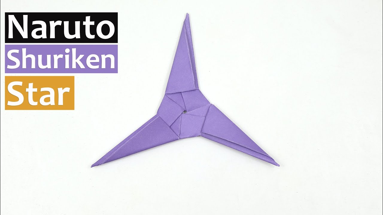How to Make Origami NARUTO SHURIKEN STAR Three Pointed Paper Ninja