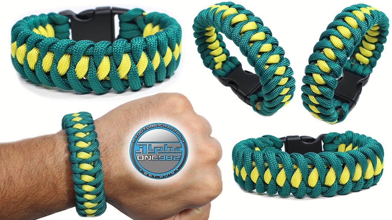 Trein Executie suiker How to Make a Paracord Bracelet Cancer Stitched with Micro cord Paracord  Knot Tutorial - YouTube