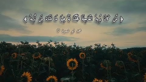[ مَّن كَانَ يُرِيدُ الْعَاجِلَةَ ] سورة الإسراء بصوت القارئ محمد ابو شعيرة  💗💗 #قرآن #قران_كريم