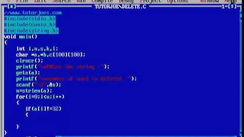 Deleting Words In C Program Tamil