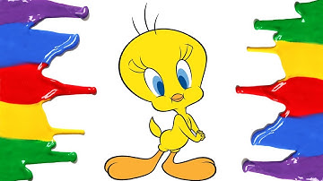 How to Draw and Color Daffy Duck Funny Video For Children