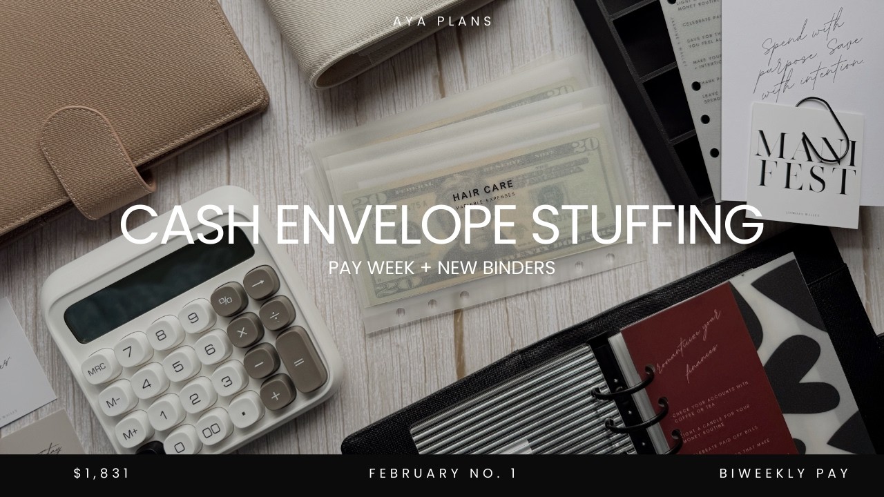CASH ENVELOPE STUFFING | pay week and new binders! 💌✨💰 $1,831 | february no. 1