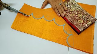 Paithani saree blouse back neck design || blouse || cutting and stitching back neck blouse design screenshot 3