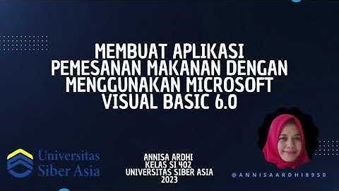 Membuat Aplikasi Pemesanan Makanan Menggunakan Visual Basic